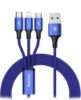 تصویر  کابل شارژ  3 در 1 یو اس بی به میکرو یو اس بی، لایتنینگ و تایپ سی بیسوس برای آیفون، آیپد و گوشی‌های اندرویدی