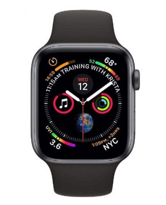 تصویر  ساعت هوشمند اپل واچ نسل چهارم 40 میلی‌‌متری خاکستری با بند اسپورت مشکی